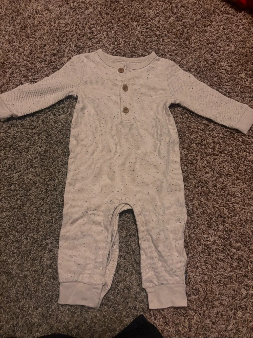 Neutral Speckle Knit Baby One-Piece Romper - Soft Cream